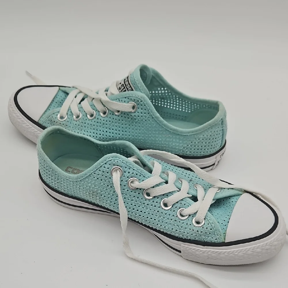Converse All-Star Perforated Aqua Low-Top Sneakers Size 7 - Picture 13 of 14